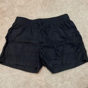 Black linen shorts
